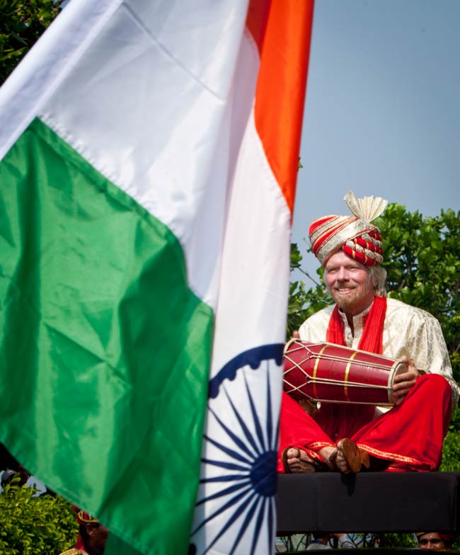 Branson re-launches Virgin's Mumbai-London flights in style