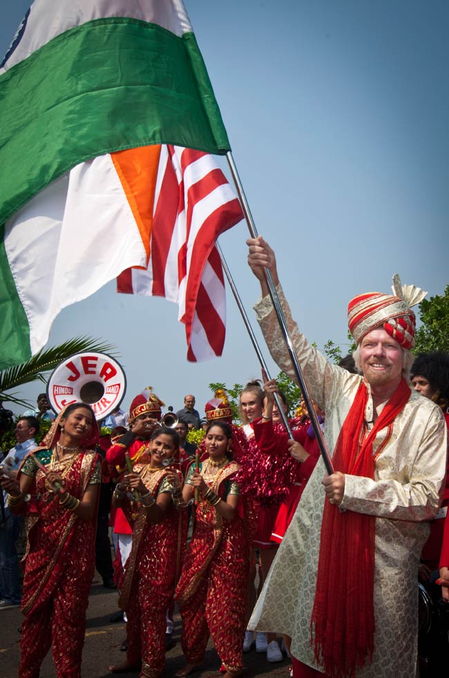 Branson re-launches Virgin's Mumbai-London flights in style