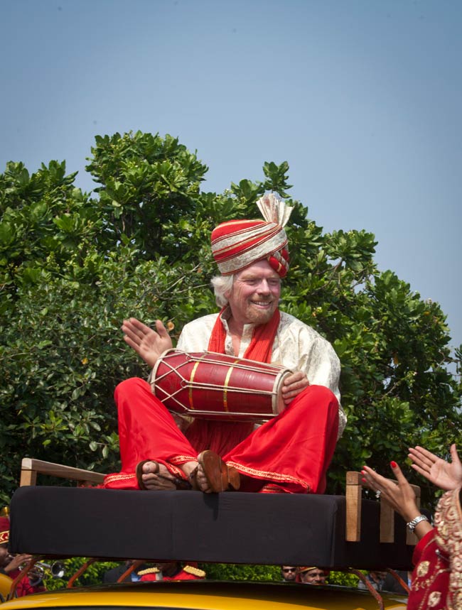 Branson re-launches Virgin's Mumbai-London flights in style