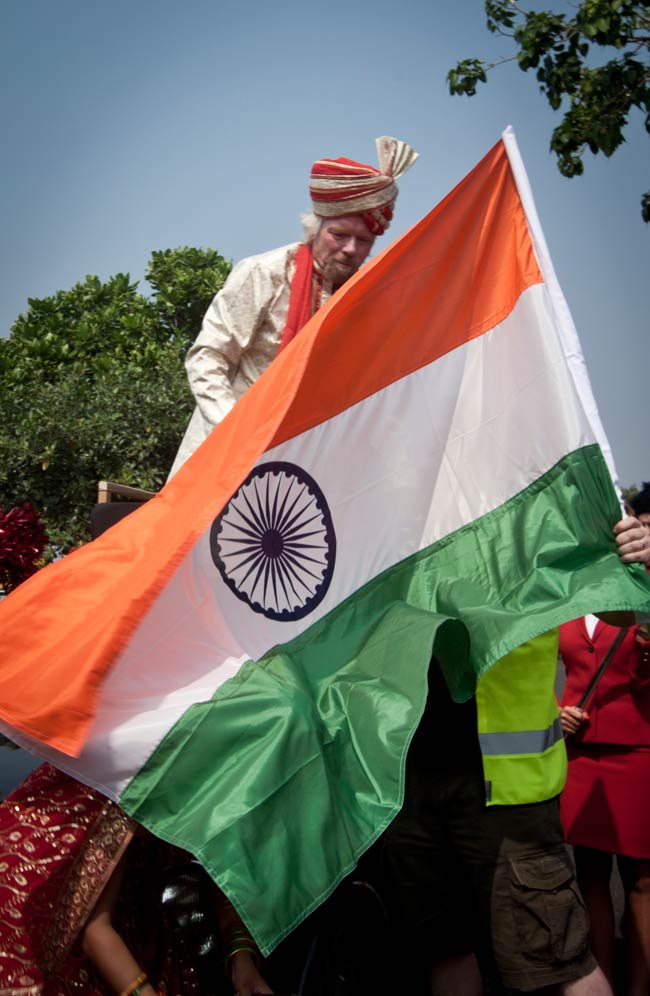 Branson re-launches Virgin's Mumbai-London flights in style