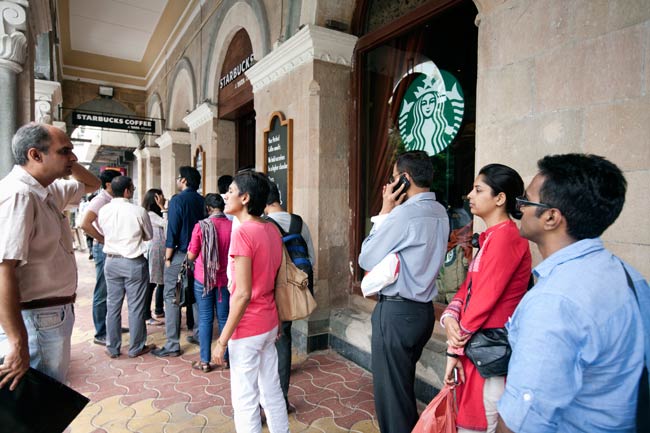 Queuing up for coffee @ Starbucks, Mumbai