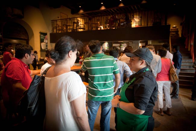Queuing up for coffee @ Starbucks, Mumbai