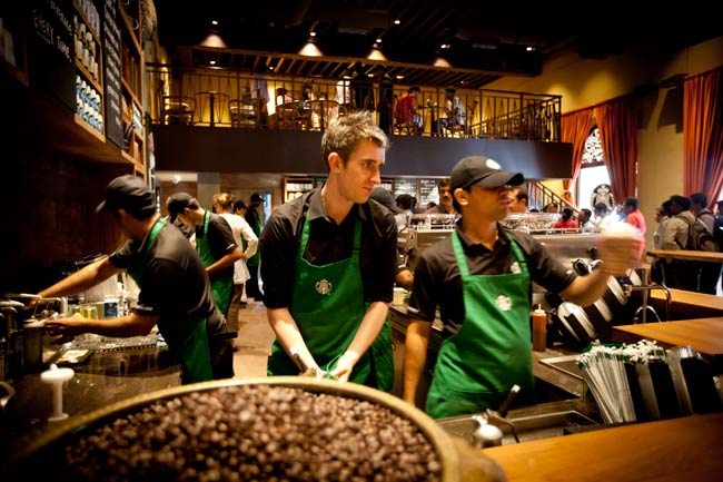 Queuing up for coffee @ Starbucks, Mumbai