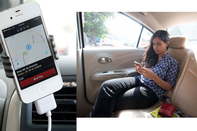 The uber cool ride in an 'Uber cab'