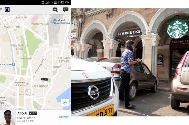 The uber cool ride in an 'Uber cab'