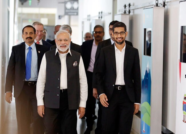 PM Narendra Modi's tour of Google campus in Silicon Valley