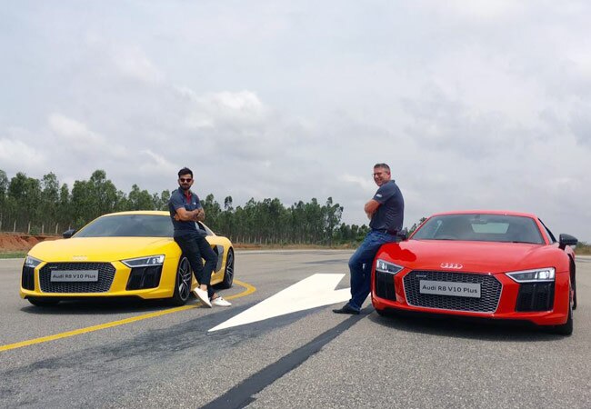 Cricketing maestro Virat Kohli at the launch of Audi's most powerful car in India