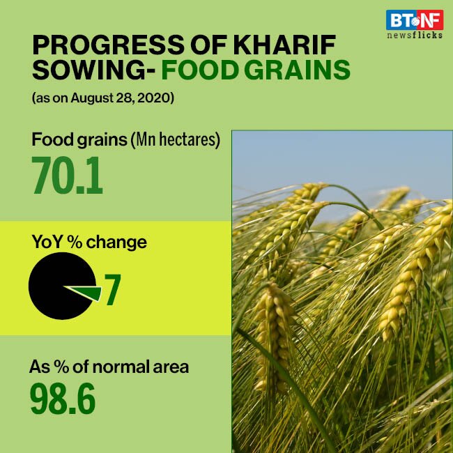 Area sown under kharif crops increases to 108 million hectares