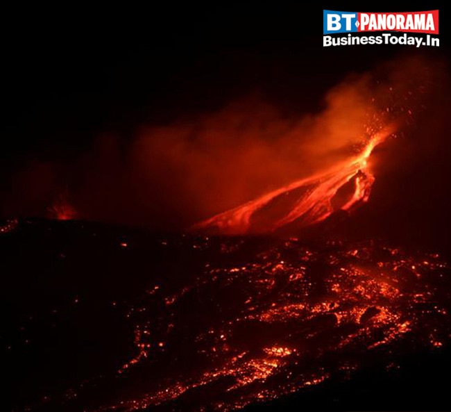 Mt Etna, one of the most active volcanoes, doesn't fail to amaze