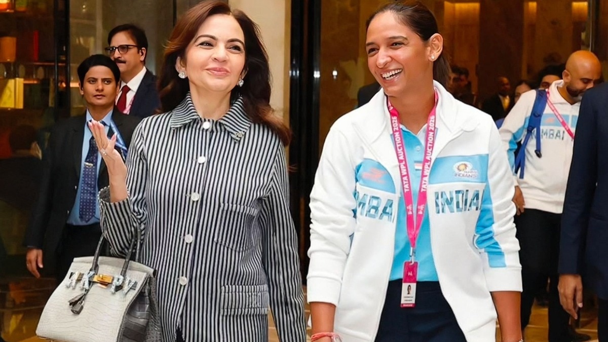 At WPL 2026, Nita Ambani’s Hermès bag with gem-studded ‘APKV’ charms turned heads