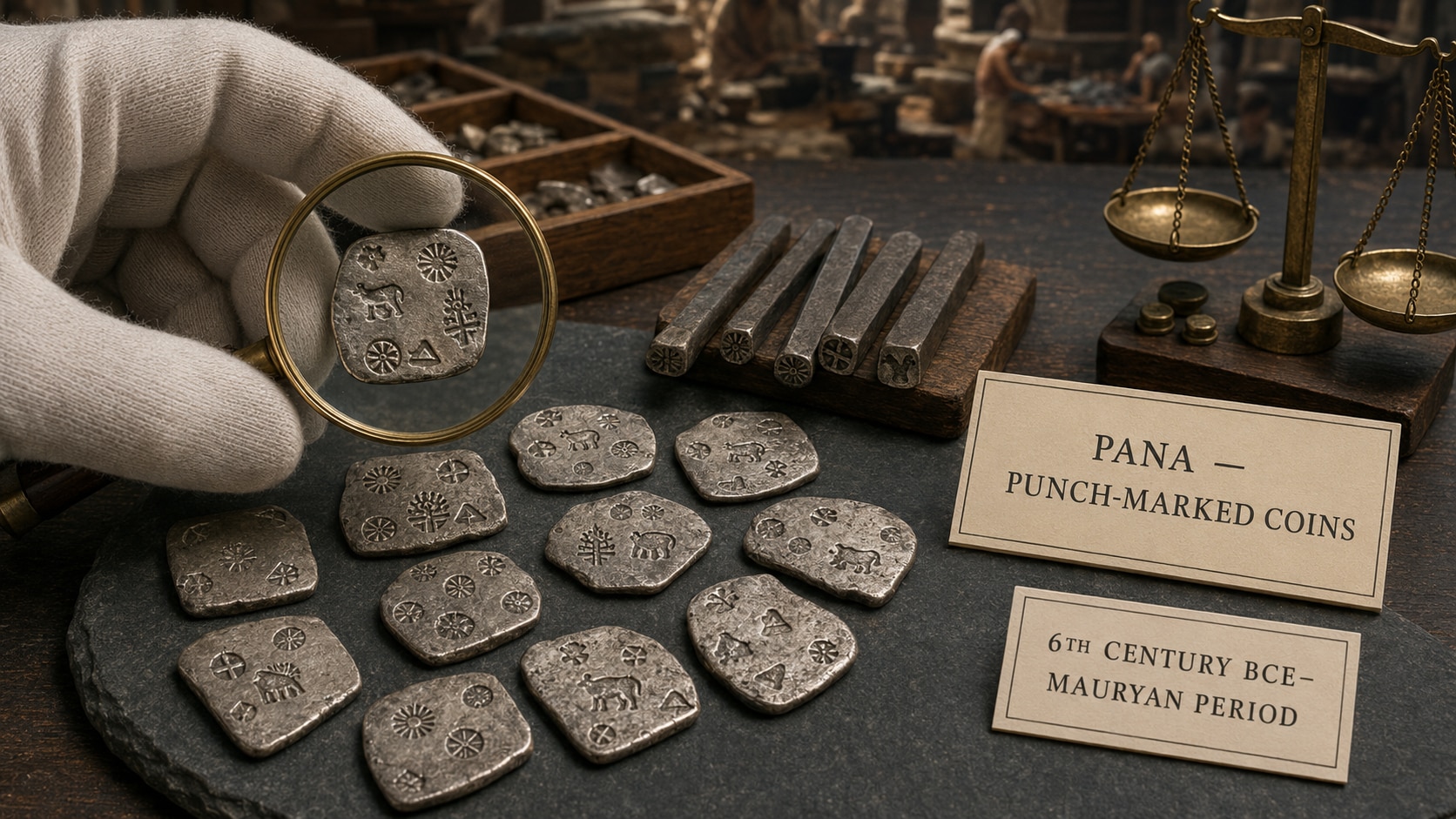 Mauryan 'Pana' (Punch-Marked Coins)