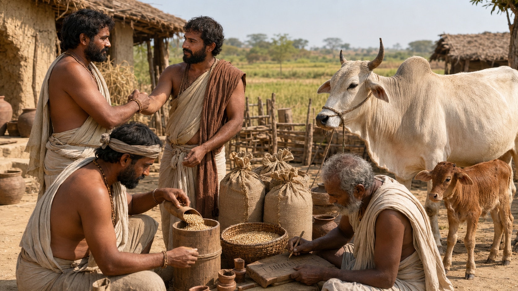 Food Grains and Cattle (Barter System)
