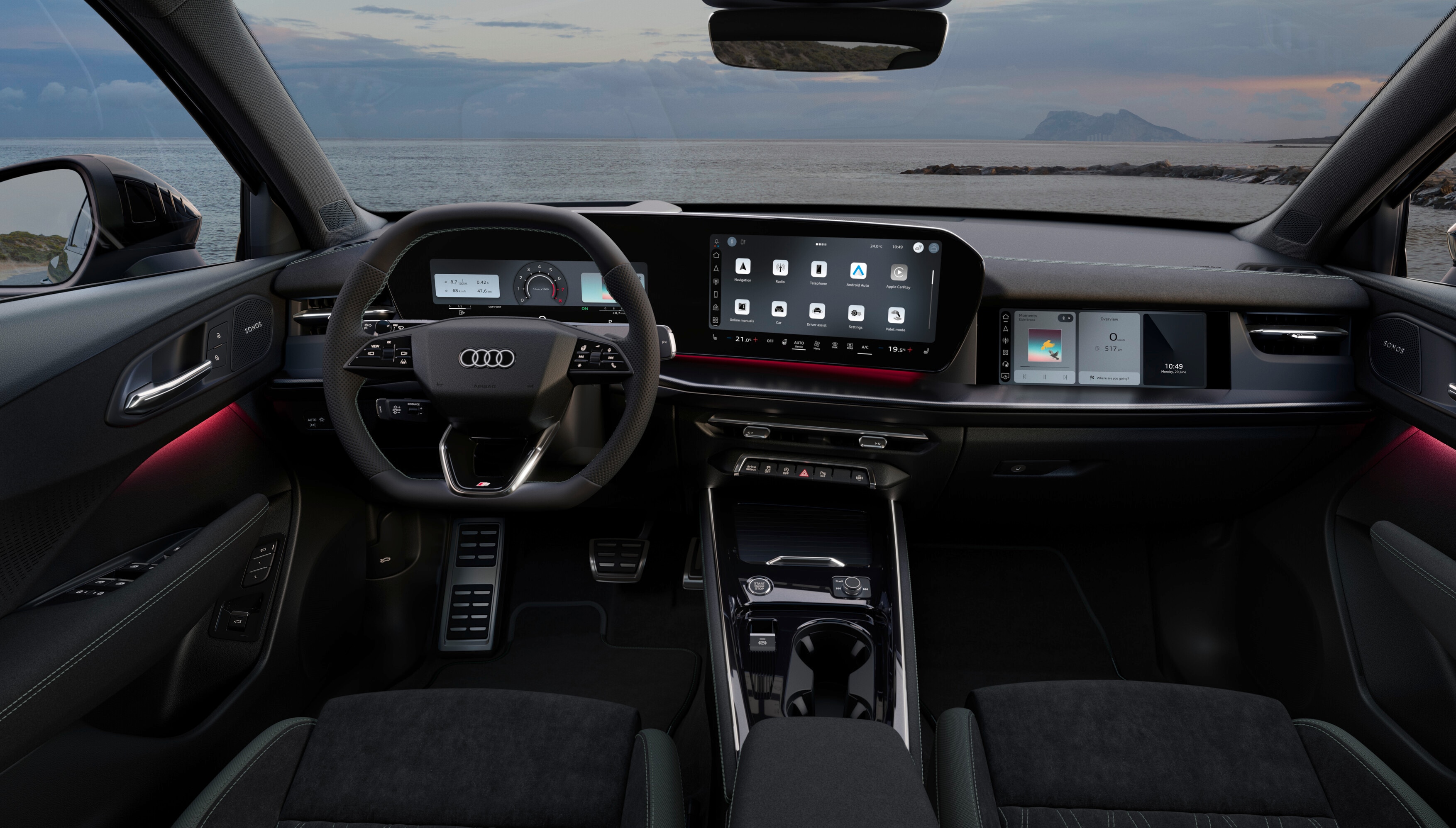 Wraparound screens inside