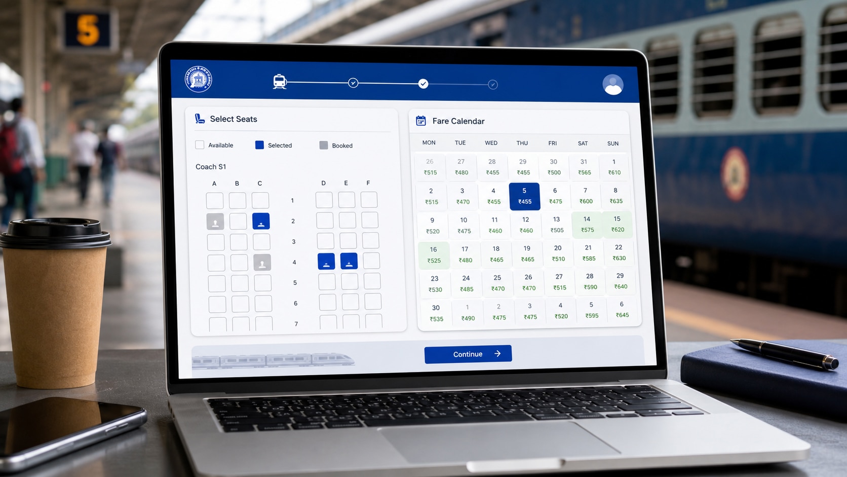 Choose Your Seat, See The Fare Calendar