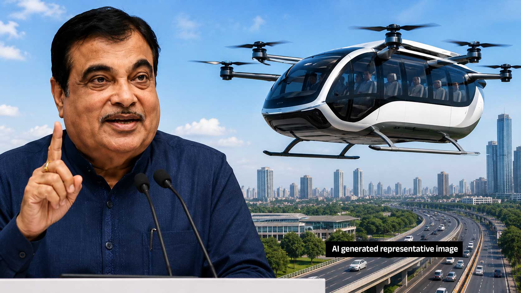 Nitin Gadkari's Flying Bus Proposal