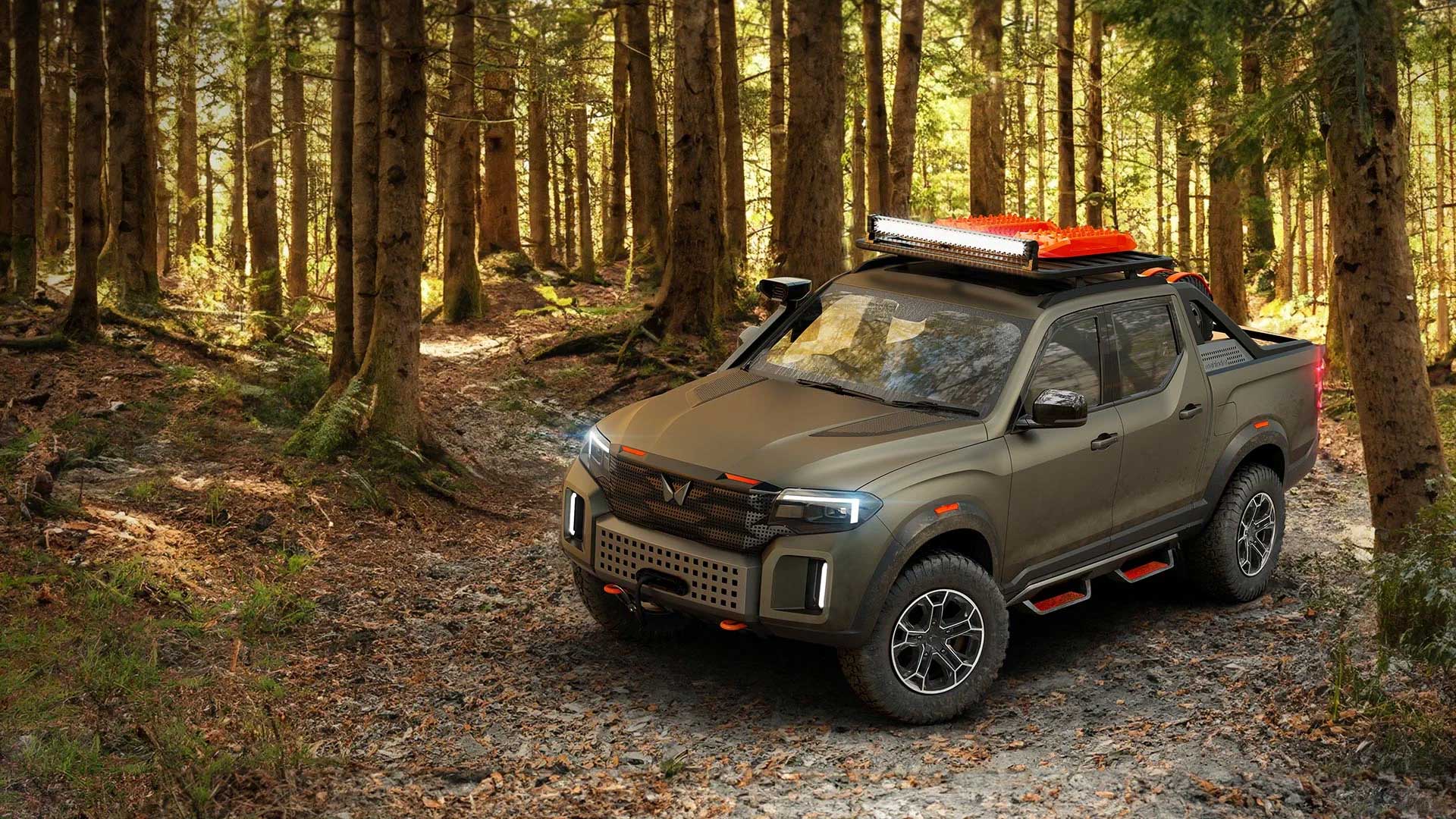 Double-cab body shown in the teaser