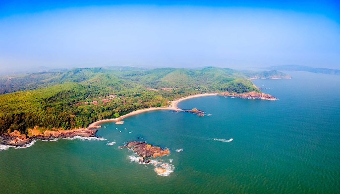 Om Beach: Famous for its distinctive shape Om Beach: Famous for its distinctive shape
