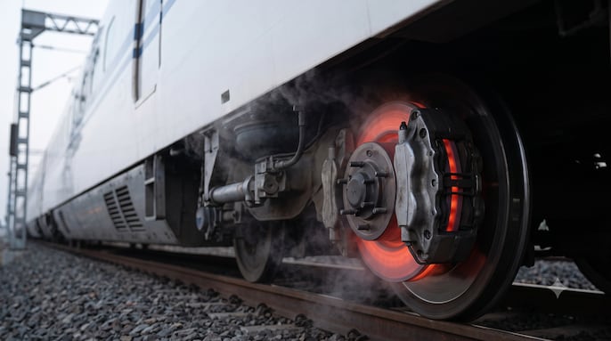A power cut triggers the train’s emergency braking A power cut triggers the train’s emergency braking