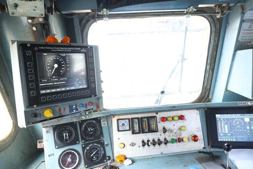 Kavach supervises speed and can apply brakes when required