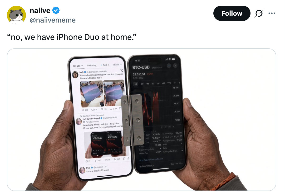 “We have iPhone Duo at home” gives Apple’s foldable the DIY treatment