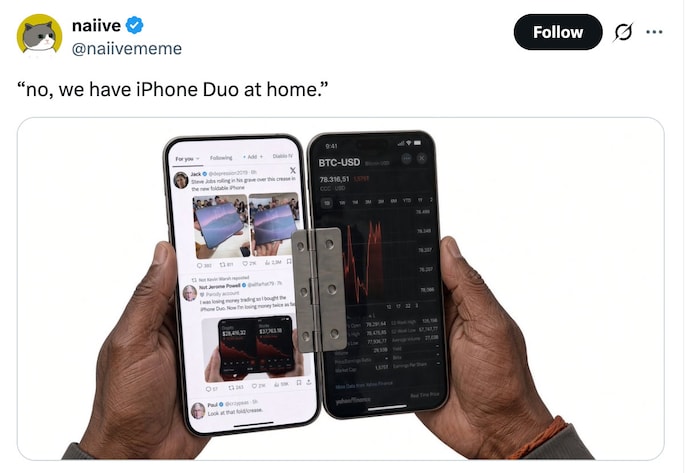 “We have iPhone Duo at home” gives Apple’s foldable the DIY treatment “We have iPhone Duo at home” gives Apple’s foldable the DIY treatment