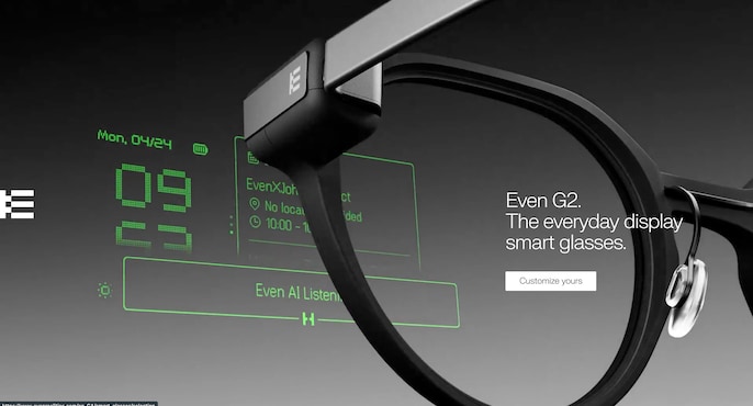 A display sits in each lens A display sits in each lens