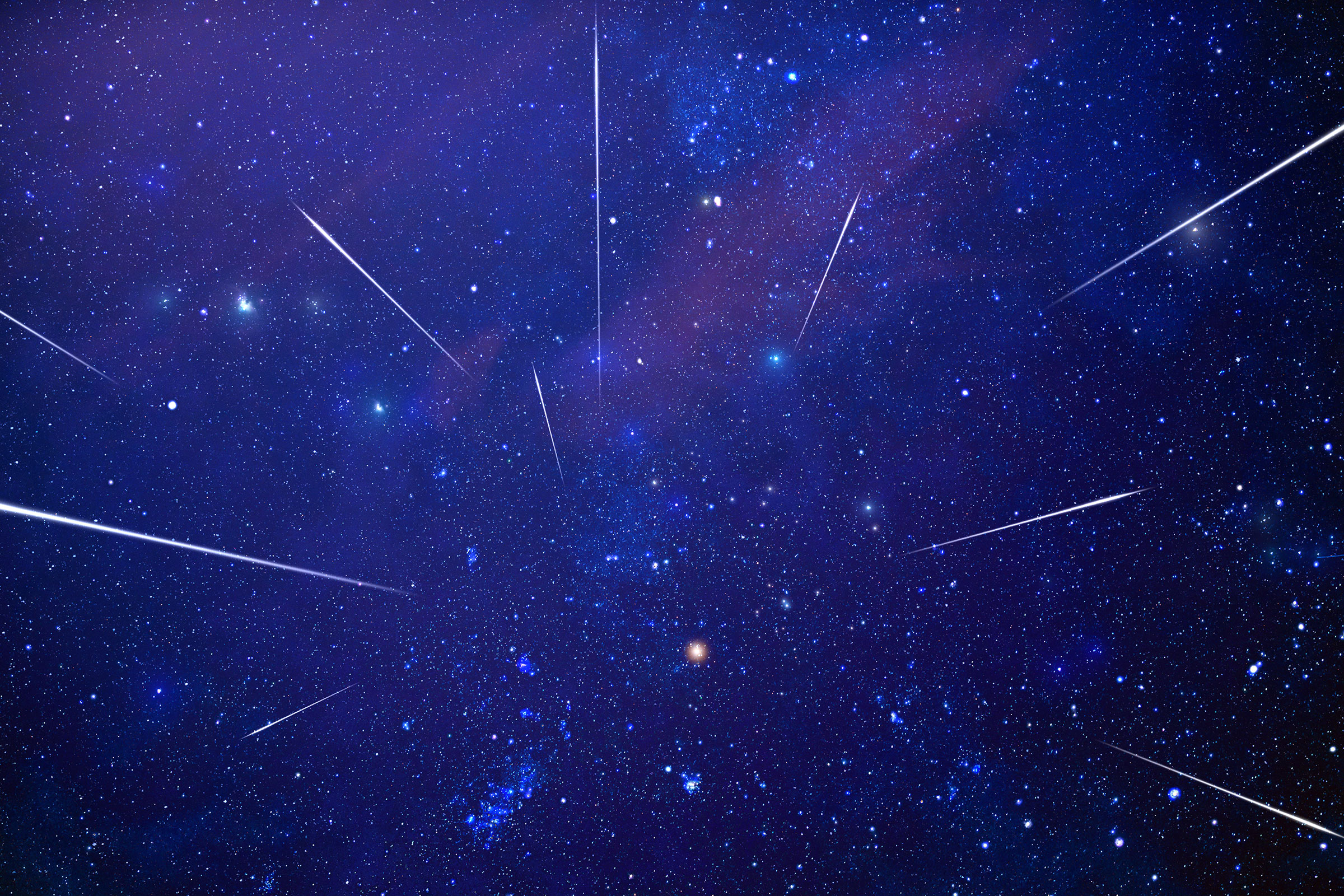 The streaks come from Halley's debris