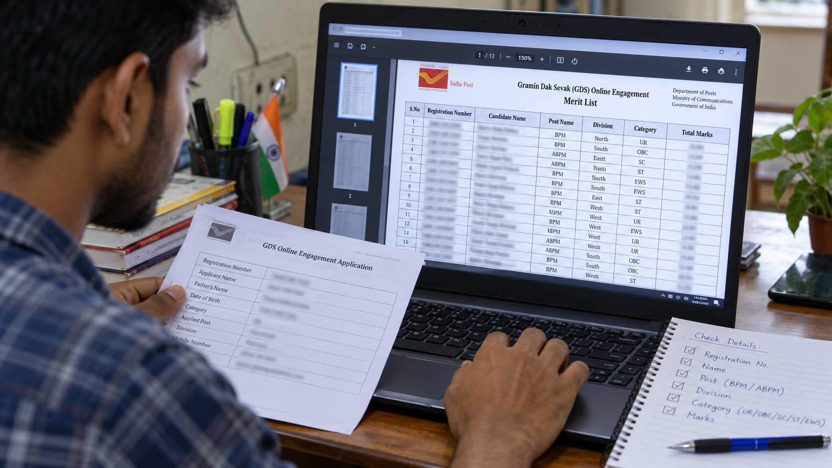 Search by registration number, then read the whole entry