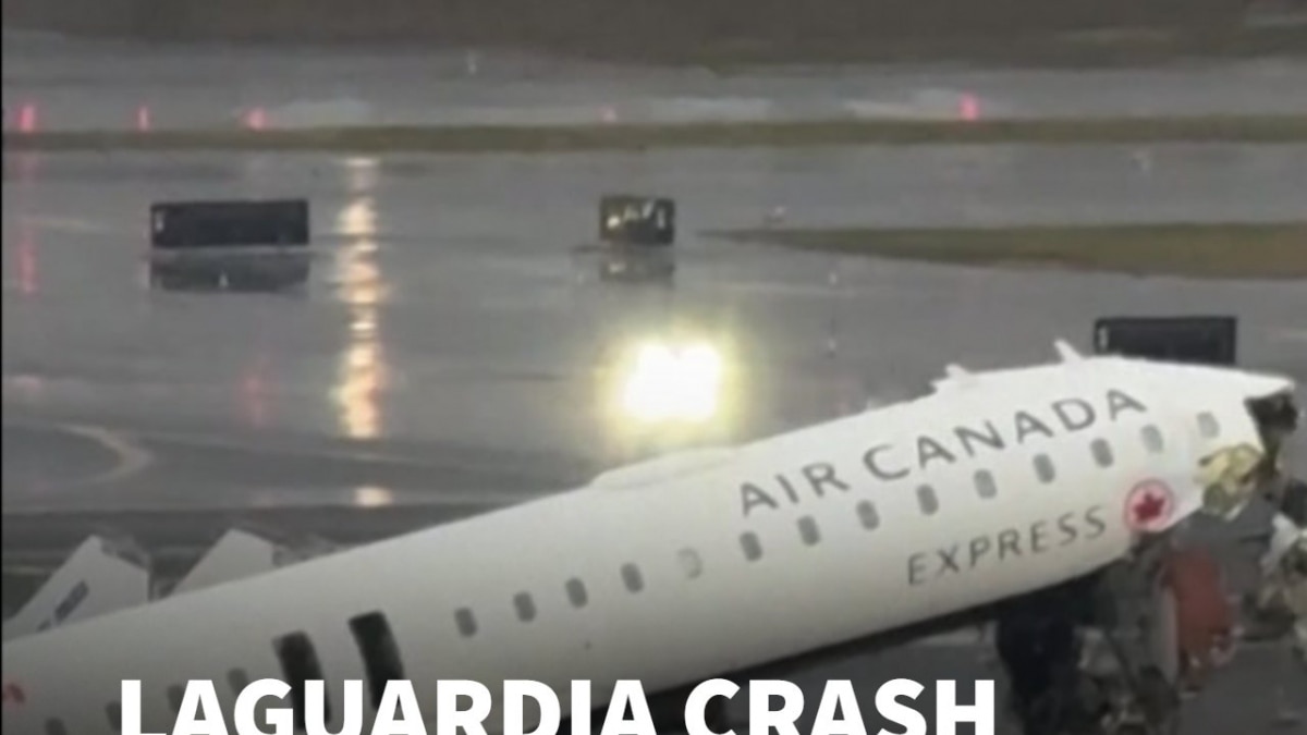 On Cam: Chilling Moment Of Crash At LaGuardia Airport As Air Canada Jet Hits Fire Truck