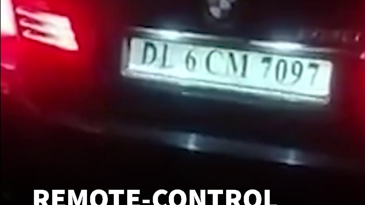Drunk BMW Driver Caught With Illegal Flip Number Plate System In Hyderabad