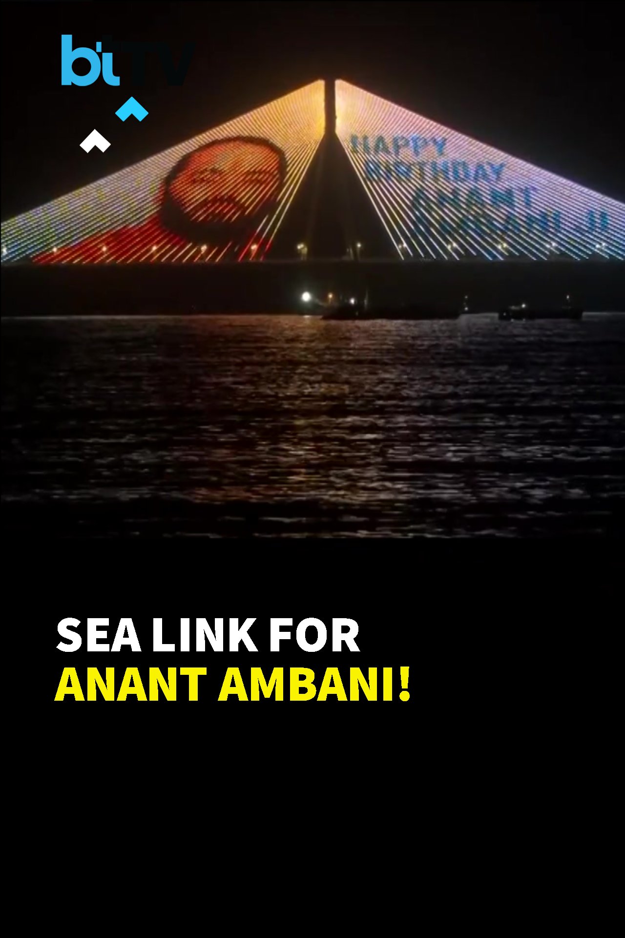 #Watch: Bandra-Worli Sea Link Lights Up With Grand Birthday Tribute For Anant Ambani