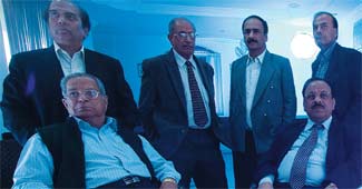 Standing (from L to R): Jagdish Arora of Krishna Synthetics, Manmohan Rajpal of Jay ESS Saddles, Rajesh Grover of Tupic Engineers and Pradeep Bhargawa of EMA India; Sitting (from L to R): Ramji Seth of Matador Foam and T.K. Kheterpal of TSS Overseas