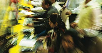 Hectic activity inside Religare's dealing room