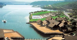 A bird's eye view of Aamby Valley's verdant expanses