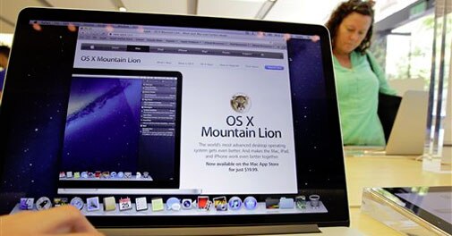 Apple sells 3 million copies of Mountain Lion OS in 4 days