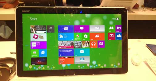 Sony Vaio Tab A20: This Mobile All-in-One Touch device that runs on Windows 8 and has a 20-inch display, viewable from any angle.