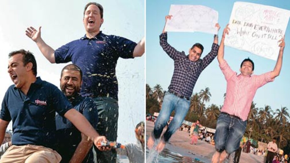 The founders of Hector Beverages (left) and Emart Solutions India (right) The founders of Hector Beverages (left) and Emart Solutions India (right)