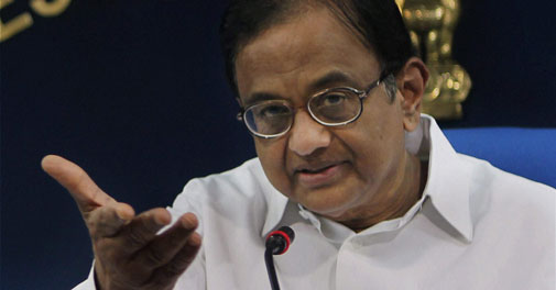 Finance Minister P Chidambaram. PHOTO: PTI