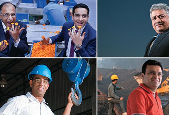 (Clockwise from top-left) Mohit Jain, MD of DFM Foods, with Executive Director Rohan Jai; Jayesh Parikh, MD of Chem Process System; Mohit Aggarwal of AMIL; and Ankur Jain, MD of Ankur Scientific