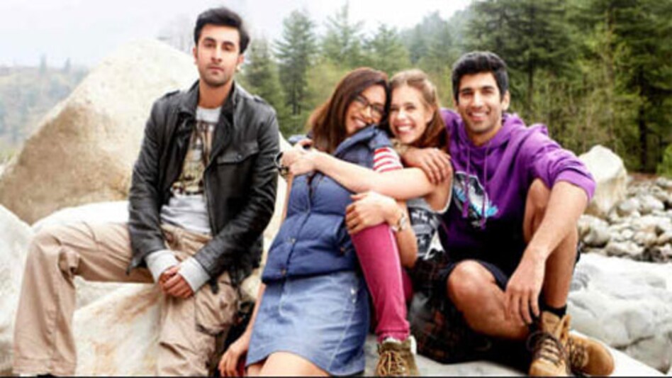 The movie's cast (l to r) - Ranbir Kapoor, Deepika Padukone, Kalki Koechlin and Aditya Roy Kapoor. The movie's cast (l to r) - Ranbir Kapoor, Deepika Padukone, Kalki Koechlin and Aditya Roy Kapoor.