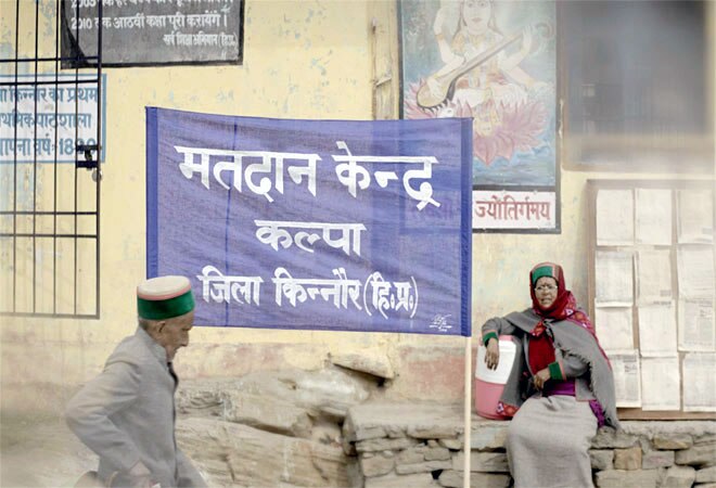 A grab of Shyam Saran Negi walking to the voting centre taken from the Google video.