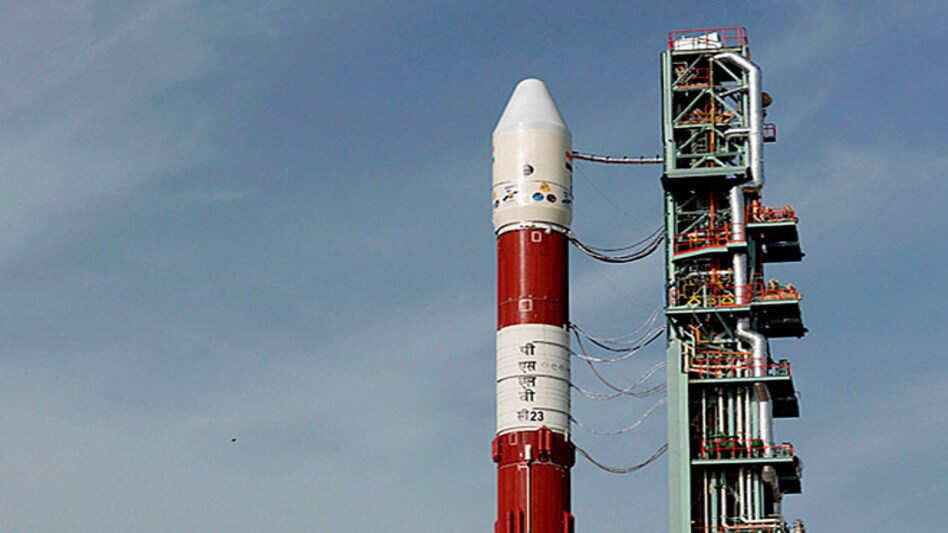 Indian Space Research Organisation (ISRO) PSLV C 23 carrying a French Earth Observing satellite and four others from Singapore, Canada and Germany awaits its launch at Sriharikota in Andhra Pradesh. PTI Photo Indian Space Research Organisation (ISRO) PSLV C 23 carrying a French Earth Observing satellite and four others from Singapore, Canada and Germany awaits its launch at Sriharikota in Andhra Pradesh. PTI Photo
