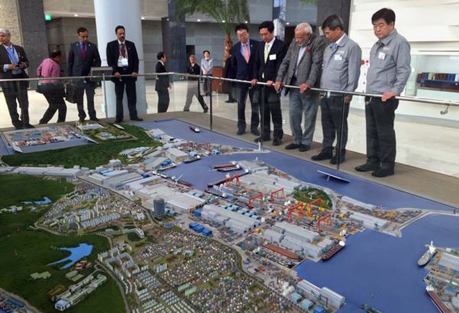Modi visits Hyundai Heavy Industries shipyard, seeks partnership 