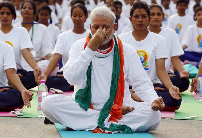 PM Narendra Modi leads Yoga Day celebrations, says a 'new era' starts