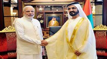 UAE to raise India investments to Rs 5-lakh cr; boost trade Prime Minister, Narendra Modi during a meeting with the Vice-President and Prime Minister of UAE, H H Mohammed bin Rashid Al Maktoum, at Za'abeel Palace, Dubai. (PTI)
