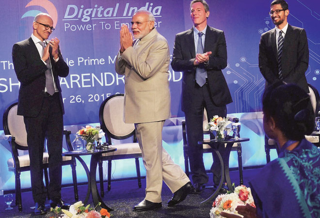 PM Narendra Modi scripts a program with global tech titans PM Narendra Modi scripts a program with global tech titans