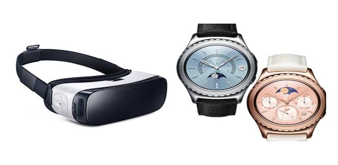 The Gear S2 smartwatch was earlier showcased during the IFA Berlin trade show. The virtual reality headset priced at Rs 8,200 works with select Galaxy smartphones. (Photo: samsung.com) The Gear S2 smartwatch was earlier showcased during the IFA Berlin trade show. The virtual reality headset priced at Rs 8,200 works with select Galaxy smartphones. (Photo: samsung.com)