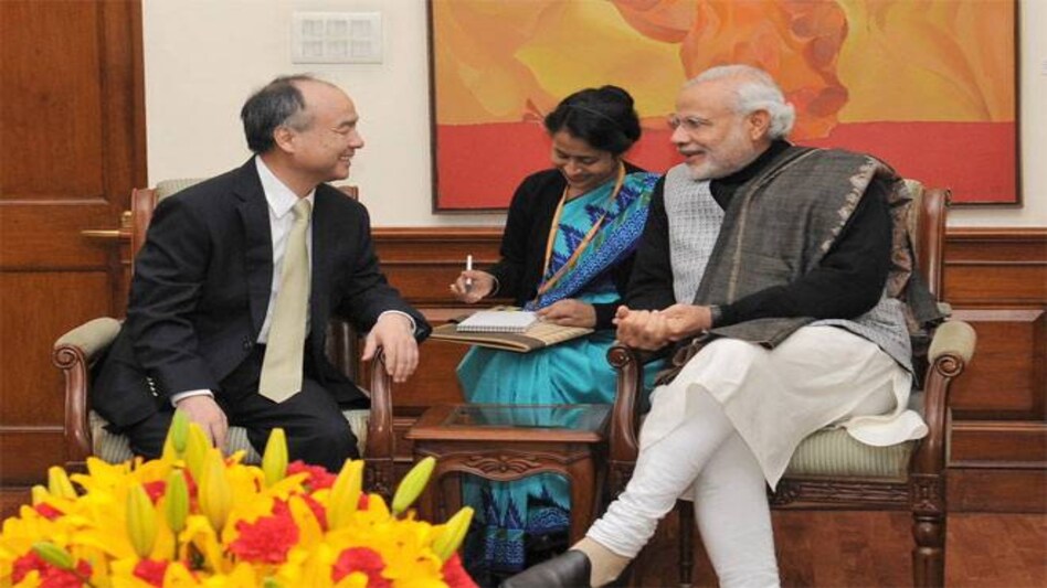 Masayoshi Son, Founder and CEO of SoftBank (L) with PM Narendra Modi. Masayoshi Son, Founder and CEO of SoftBank (L) with PM Narendra Modi.