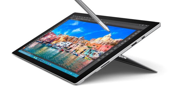 The Surface Pro 4 comes with a 12.3-inch display, but in the size of the 12-inch Surface Pro 3, by reducing the bezel. The Surface Pro 4 comes with a 12.3-inch display, but in the size of the 12-inch Surface Pro 3, by reducing the bezel.