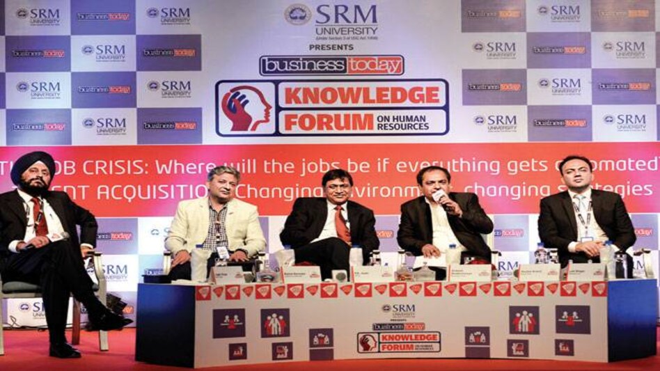 (L to R): Jagjit Singh, PwC India; Biplob Banerjee, Jubilant FoodWorks; P.K. Joshi, HPCL; Alokesh Bhattacharyya, Business Today; Gautam Anand, Bharti Airtel; and Lalit Bhagia, Myrefers.com (L to R): Jagjit Singh, PwC India; Biplob Banerjee, Jubilant FoodWorks; P.K. Joshi, HPCL; Alokesh Bhattacharyya, Business Today; Gautam Anand, Bharti Airtel; and Lalit Bhagia, Myrefers.com